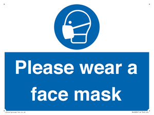 Please wear a face mask